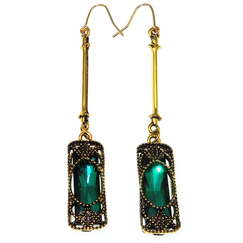 Vintage Gemstone Dangle Earrings