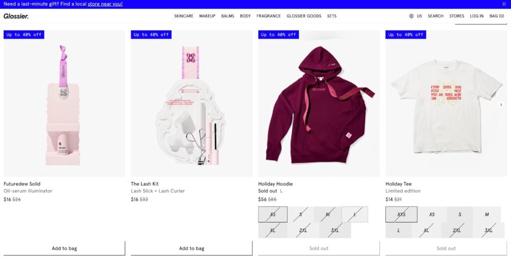 Example of a well-designed store with minimal colors