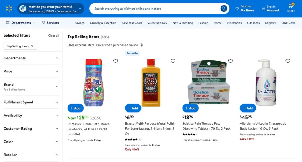 Investigating Walmart’s top picks