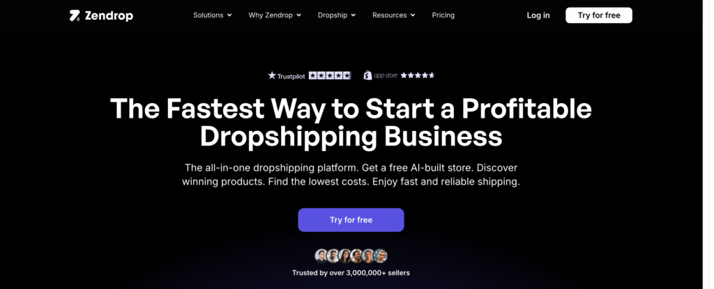 Zendrop dropshipping supplier website